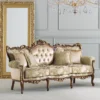 Casa Padrino Luxus Barock Sofa Creme / Gold / Braun / Gold - Prunkvolles Barockstil Wohnzimmer Sofa - Luxus Wohnzimmer Möbel im Barockstil - Barock Möbel - Luxus Qualität - Made in Italy