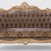 Casa Padrino Luxus Barock Sofa Lila / Grau / Gold 240 x 90 x H. 123 cm - Handgefertigtes Wohnzimmer Sofa mit elegantem Muster - Barock Wohnzimmer Möbel - Edel & Prunkvoll