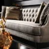 Casa Padrino Luxus Barock Sofa Grau / Schwarz / Gold 231 x 94 x H. 83 cm - Barock Wohnzimmermöbel