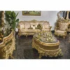 Casa Padrino Luxus Barock Sofa Grau / Gold 285 cm - Prunkvolles Barock Wohnzimmer Sofa - Barock Wohnzimmer Möbel