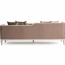 Casa Padrino Luxus Barock Sofa Braun / Creme / Gold 235 cm - Barockstil Möbel