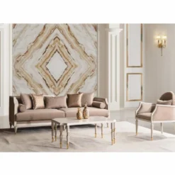 Casa Padrino Luxus Barock Sofa Braun / Creme / Gold 235 cm - Barockstil Möbel