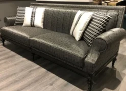 Casa Padrino Luxus Barock Sofa mit Glitzersteinen und Kissen 228 cm - Barockstil Möbel