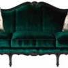 Casa Padrino Luxus Barock Sofa Grün / Schwarz - Prunkvolles Wohnzimmer Sofa - Barockstil Wohnzimmer Möbel - Luxus Möbel im Barockstil - Barock Einrichtung - Edel & Prunkvoll