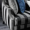 Casa Padrino Luxus Barock Sofa Silber / Schwarz 245 x 92 x H. 93 cm - Gestreiftes Wohnzimmer Sofa - Barockmöbel