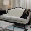 Casa Padrino Luxus Barock Sofa Weiß / Schwarz 185 x 95 x H. 111 cm - Wohnzimmer Sofa mit dekorativen Kissen - Edle Barock Möbel