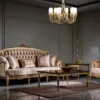 Casa Padrino Luxus Barock Sofa Rosa / Weiß / Gold - Handgefertigtes Wohnzimmer Sofa mit dekorativen Kissen - Barock Möbel