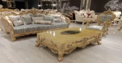 Casa Padrino Luxus Barock Sofa mit elegantem Muster Türkis / Rosa / Gold - Handgefertigtes Wohnzimmer Sofa im Barockstil - Barock Wohnzimmer Möbel - Edel & Prunkvoll
