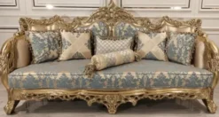 Casa Padrino Luxus Barock Sofa mit elegantem Muster Türkis / Rosa / Gold - Handgefertigtes Wohnzimmer Sofa im Barockstil - Barock Wohnzimmer Möbel - Edel & Prunkvoll