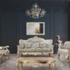 Casa Padrino Luxus Barock Sofa Grün / Antik Gold - Barockstil Wohnzimmer Sofa mit elegantem Muster - Luxus Wohnzimmer Möbel im Barockstil - Barock Möbel - Barock Einrichtung
