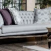 Casa Padrino Luxus Barock Sofa Grau / Schwarz / Silber - Handgefertigtes Wohnzimmer Sofa - Barock Wohnzimmer Möbel