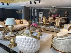 Casa Padrino Luxus Barock Sofa Silber / Braun / Gold - Prunkvolles Barockstil Wohnzimmer Sofa - Barock Möbel