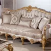 Casa Padrino Luxus Barock Sofa Silber / Braun / Gold 245 cm
