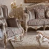 Casa Padrino Luxus Barock Sofa Braun / Weiß / Gold 245 cm