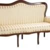 Casa Padrino Luxus Barock Sofa mit Streifen Gold / Dunkelbraun 184 x 81 x H. 107 cm - Gestreiftes Wohnzimmer Sofa im Barockstil - Barock Wohnzimmer Möbel