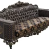Casa Padrino Luxus Barock Sofa Lila / Grau / Gold - Barockstil Wohnzimmer Sofa mit elegantem Muster - Luxus Wohnzimmer Möbel im Barockstil - Barock Möbel - Barock Einrichtung