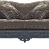 Casa Padrino Luxus Barock Sofa Grau / Blau 220 x 100 x H. 80 cm - Handgeschmiedetes Schmiedeeisen Sofa mit Kissen - Wohnzimmer Sofa - Garten Sofa - Terrassen Sofa - Barock Möbel