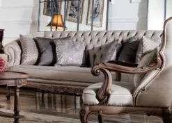 Casa Padrino Luxus Barock Sofa Grau / Braun - Wohnzimmer Sofa im Barockstil - Barock Wohnzimmer Möbel