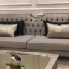 Casa Padrino Luxus Barock Sofa Grau / Antik Silber - Handgefertigtes Wohnzimmer Sofa - Barock Wohnzimmer Möbel - Edel & Prunkvoll