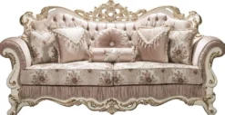 Casa Padrino Luxus Barock Sofa Rosa / Weiß / Gold 230 x 100 x H. 110 cm - Wohnzimmer Sofa mit Glitzersteinen und dekorativen Kissen - Barockmöbel