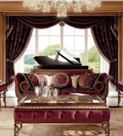 Casa Padrino Luxus Barock Sofa Lila / Braun / Gold - Barockstil Wohnzimmer Sofa mit elegantem Muster - Barock Möbel - Barock Wohnzimmer & Hotel Möbel - Luxus Qualität - Made in Italy