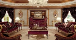 Casa Padrino Luxus Barock Sofa Lila / Braun / Gold - Barockstil Wohnzimmer Sofa mit elegantem Muster - Barock Möbel - Barock Wohnzimmer & Hotel Möbel - Luxus Qualität - Made in Italy