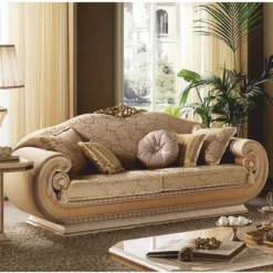 Casa Padrino Luxus Barock Sofa Gold / Creme 228 cm - Barock Möbel - Made in Italy