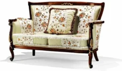 Casa Padrino Luxus Barock Sofa Hellgrün / Braun / Gold 147 cm - Made in Italy