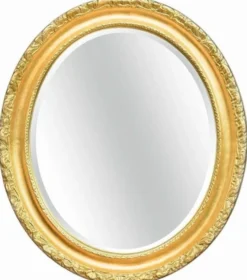 Casa Padrino Luxus Barock Spiegel Gold 64 x 6 x H. 84 cm - Ovaler Wandspiegel im Barockstil - Barock Möbel