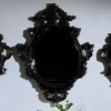 Casa Padrino Luxus Barock Spiegel Set Schwarz - 3 Handgefertigte Wandspiegel im Barockstil - Prunkvolle Barock Möbel