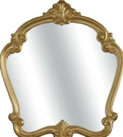 Casa Padrino Luxus Barock Spiegel Gold 92 x 5 x H. 106 cm - Wunderschöner Massivholz Wandspiegel im Barockstil