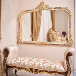 Casa Padrino Luxus Barock Spiegel Antik Creme H. 171 cm - Barock Möbel - Made in Italy