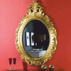 Casa Padrino Luxus Barock Spiegel Gold H. 133 cm - Barock Möbel - Made in Italy