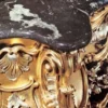 Casa Padrino Luxus Barock Spiegelkonsole mit Marmorplatte Gold / Silber / Schwarz - Prunkvolle Hotel & Schloss Möbel - Luxus Qualität - Made in Italy
