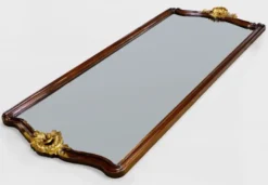Casa Padrino Luxus Barock Spiegel Dunkelbraun / Antik Gold - Prunkvoller Wandspiegel im Barockstil - Antik Stil Garderoben Spiegel - Wohnzimmer Spiegel - Barock Deko Accessoires - Edel & Prunkvoll