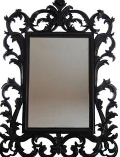 Casa Padrino Luxus Barock Spiegel Schwarz - Handgefertigter Wandspiegel im Barockstil - Prunkvolle Barock Deko Accessoires