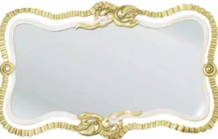 Casa Padrino Luxus Barock Spiegel Weiß / Grau / Antik Gold - Prunkvoller Massivholz Wandspiegel im Barockstil - Luxus Möbel im Barockstil - Barock Möbel - Edel & Prunkvoll