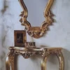 Casa Padrino Luxus Barock Spiegelkonsole Gold - Prunkvolle Barock Konsole mit Wandspiegel - Barock Hotel & Schloß Möbel - Luxus Qualität - Made in Italy