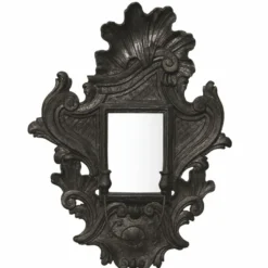 Casa Padrino Luxus Barock Spiegel mit Kerzenhalter Antik Schwarz H. 85 cm - Made in Italy