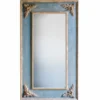 Casa Padrino Luxus Barock Spiegel Blau / Naturfarben H. 129 cm - Made in Italy