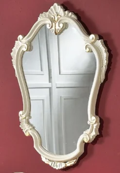 Casa Padrino Luxus Barock Spiegel Weiß / Gold - Handgefertigter Massivholz Wandspiegel im Barockstil - Barock Möbel - Luxus Qualität - Made in Italy