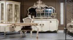 Casa Padrino Luxus Barock Spiegel Cremefarben / Weiß / Gold - Prunkvoller Massivholz Wandspiegel im Barockstil - Barock Möbel
