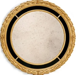Casa Padrino Luxus Barock Spiegel Antik Gold / Schwarz - Runder italienischer Barockstil Wandspiegel mit antikem Spiegelglas - Luxus Möbel im Barockstil - Luxus Qualität - Made in Italy