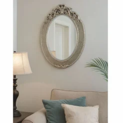 Casa Padrino Luxus Barock Spiegel Silber H. 95 cm - Barock Möbel - Made in Italy
