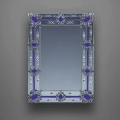 Casa Padrino Luxus Barock Spiegel Blau H. 100 cm - Made in Italy