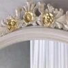 Casa Padrino Luxus Barock Spiegel Elfenbeinfarben / Gold 118 x 5 x H. 95 cm - Ovaler Wandspiegel im Barockstil - Barock Möbel