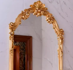 Casa Padrino Luxus Barock Spiegel Gold H. 111 cm - Prunkvoller Barockstil Wandspiegel - Made in Italy