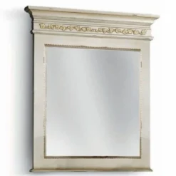 Casa Padrino Luxus Barock Spiegel Elfenbein / Gold H. 110 cm - Made in Italy