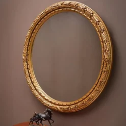 Casa Padrino Luxus Barock Spiegel Gold Ø 108 cm - Runder Barockstil Wandspiegel - Made in Italy