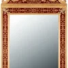 Casa Padrino Luxus Barock Spiegel Bordeauxrot / Gold - Rechteckiger Massivholz Wandspiegel im Barockstil - Prunkvolle Barock Möbel - Erstklassische Qualität - Made in Italy